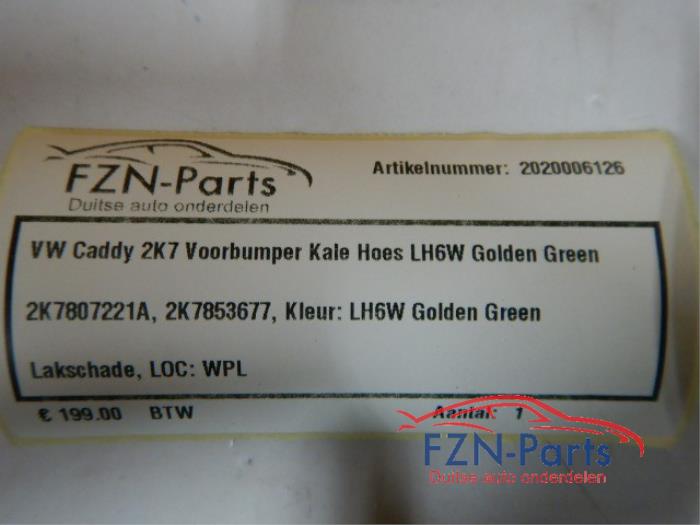 VW Caddy 2K7 Voorbumper Kale Hoes LH6W Golden Green
