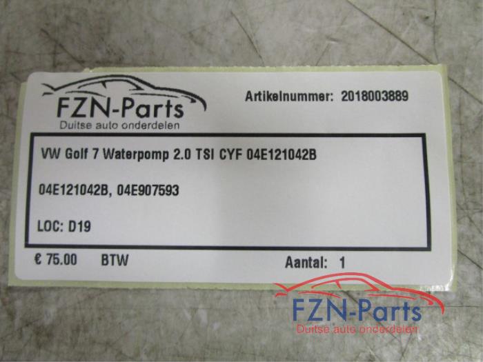 VW Golf 7 Waterpomp 2.0 TSI CYF