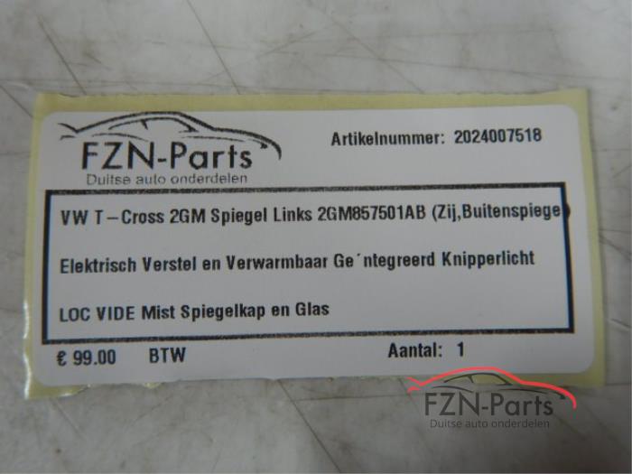 VW T-Cross 2GM Spiegel Links