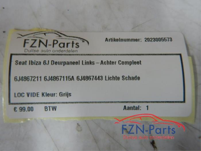 Seat Ibiza 6J Deurpaneel Links-Achter Compleet
