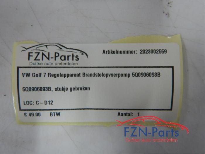 VW Golf 7 Regelapparaat Brandstofopvoerpomp