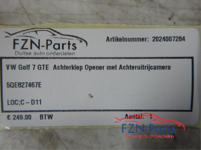 VW Golf 7 GTE Achterklep opener met Achteruitrijcamera 1.4 TSI 105911 01-05-2014 01-08-2020
1.5 TSI 126840 01-04-2017 01-08-2020
1.0 TSI 124239 01-11-2016 01-08-2020
2.0 GTI 106229 01-11-2013 01-07-2017
2.0 GTI Clubsport S 120193 01-09-2016 01-03-2017
1.6 TDI 59068 01-01-2013 01-03-2017
2.0 GTI TCR 135622 01-11-2018 01-08-2020
1.6 TDI 4motion 59289 01-01-2013 01-03-2017
2.0 TDI 59071 01-11-2012 01-08-2020
1.2 TSI 57456 01-11-2012 01-03-2017
1.4 GTE HYBRID 143508 01-07-2019 01-08-2020
1.5 TGI 133745 01-11-2018 01-08-2020
1.6