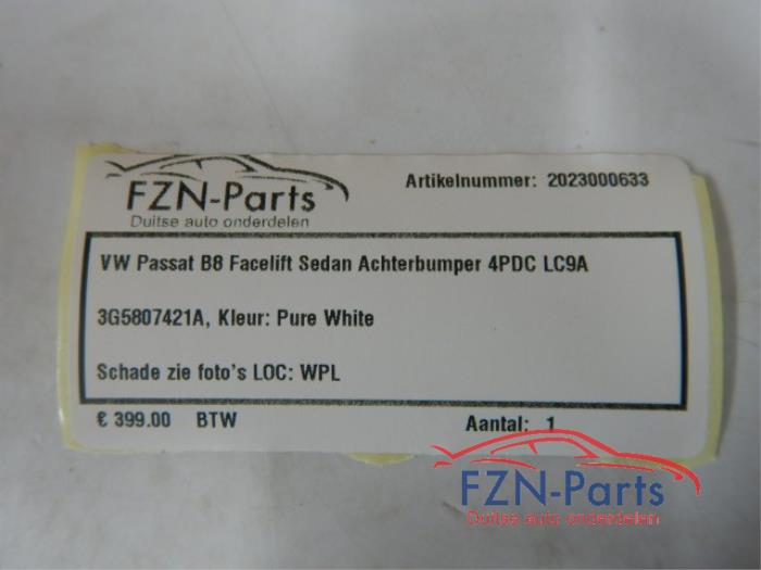 VW Passat B8 Facelift Sedan Achterbumper 4PDC LC9A