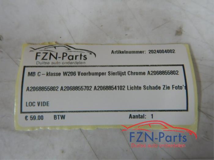 Mercedes-Benz C-Klasse W206 Voorbumper Sierlijst Chrome