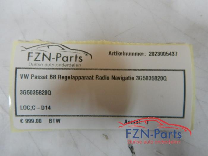 VW Passat B8 regelapparaat Radio Navigatie