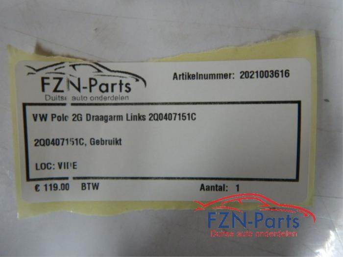 VW Polo 2G Draagarm Links