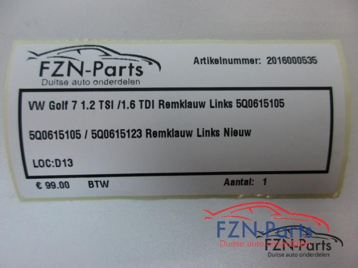 VW Golf 7 1.2 TSI / 1.6 TDI Remklauw Links