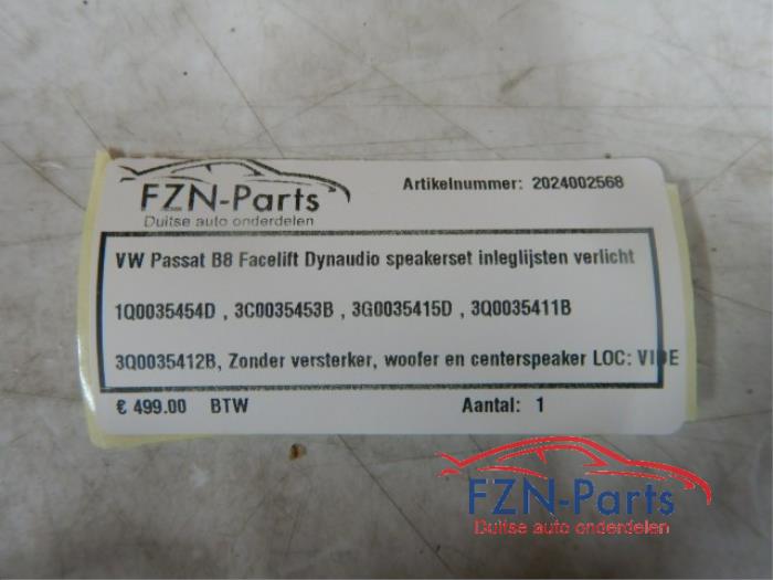 VW Passat B8 Facelift Dynaudio Speakerset Inleglijsten Verlicht