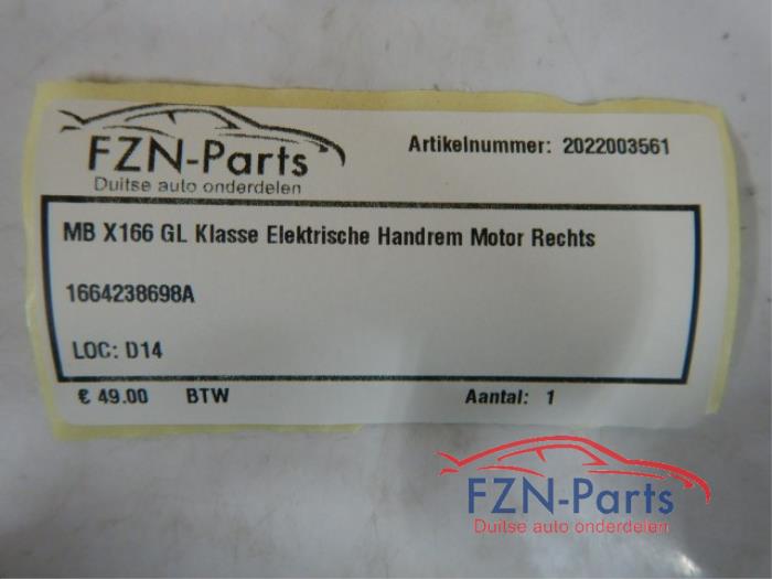 Mercedes-Benz X166 GL Klasse Elektrische Handrem Motor Rechts