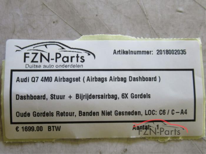 Airbag set + dashboard Audi Q7 (22727689)