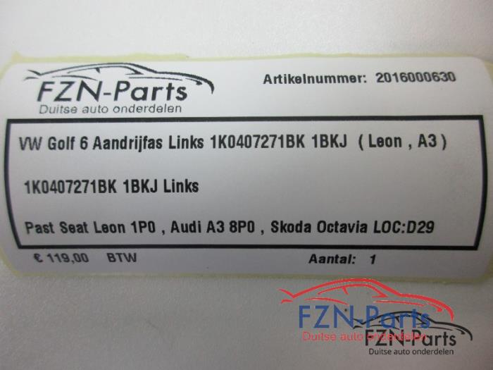 Aandrijfas links-voor Volkswagen Golf (22725198)