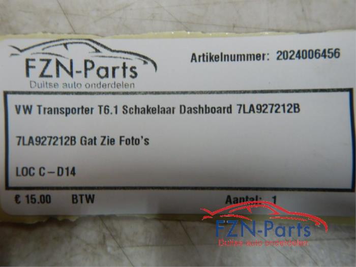 VW Transporter T6.1 Schakelaar Dashboard
