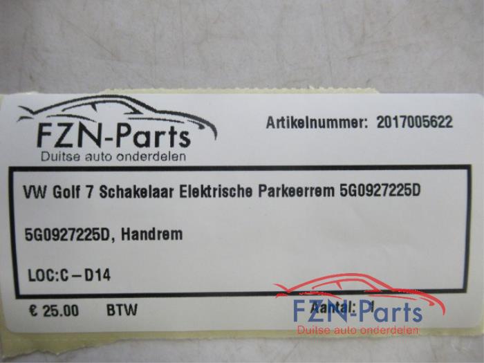 VW Golf 7 Schakelaar Elektrische Parkeerrem
