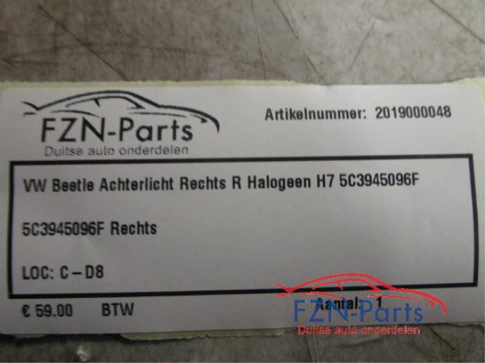 VW Beetle Achterlicht Rechts R Halogeen