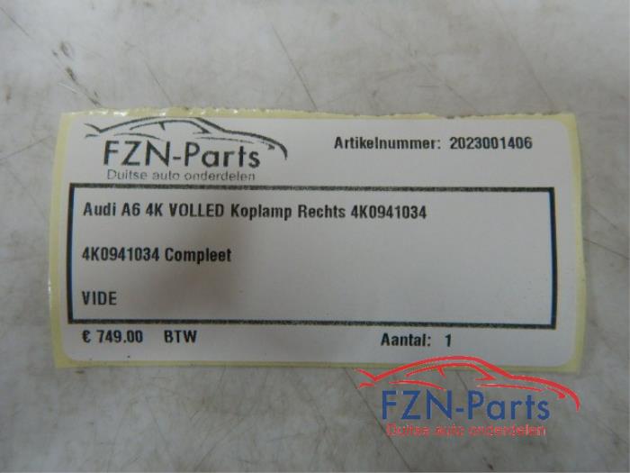 Audi A6 4K VOLLED Koplamp Rechts
