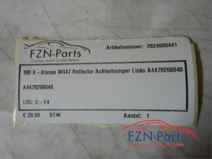 Achterklep reflector links Mercedes Vito (22739371)
