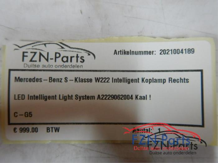 Mercedes-Benz S-Klasse W222 Intelligent Koplamp Rechts LED Intelligent Light System A2229062004