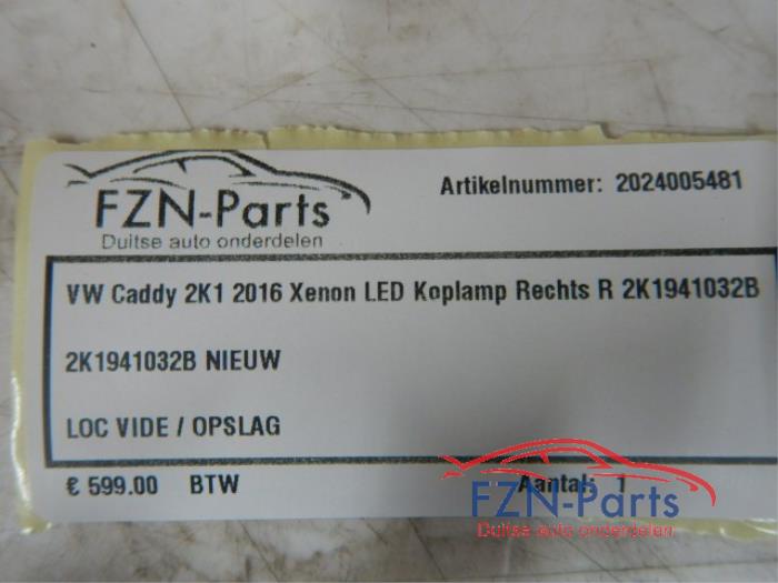 VW Caddy 2K1 2016 Xenon LED Koplamp Rechts R