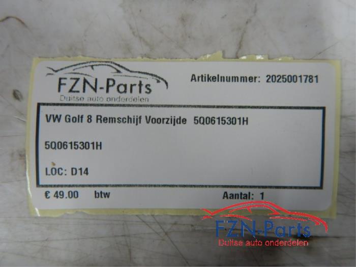 VW Golf 8 Remschijf voorzijde