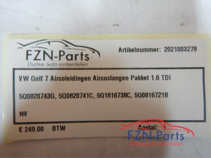 VW Golf 7 Aircoleidingen Aircoslangen Pakket 1.6 TDI