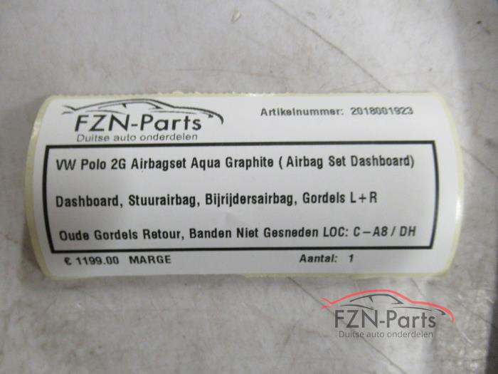 VW Polo 2G Airbagset Aqua Graphite ( Airbag Set Dashboard ) Beats