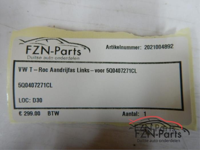 Aandrijfas links-voor Volkswagen T-Roc (22724674)