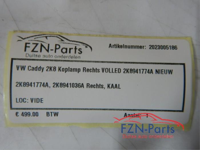VW Caddy 2K8 Koplamp Rechts VOLLED