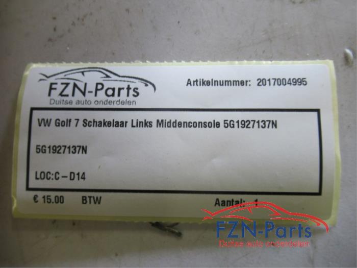 VW Golf 7 Schakelaar Links Middenconsole