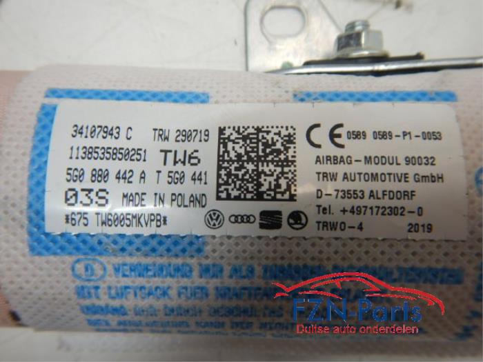 VW Golf 7 Stoelairbag Rechts-achter