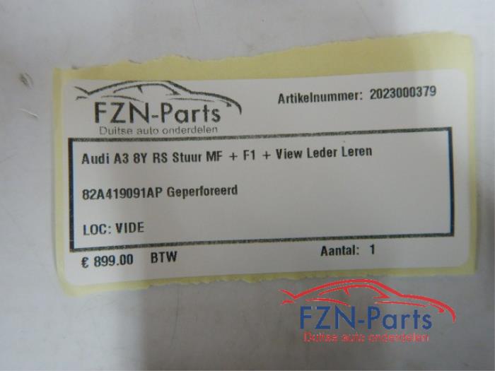 Audi A3 8Y RS3 Stuur MF + F1 + VIEW Leder Leren