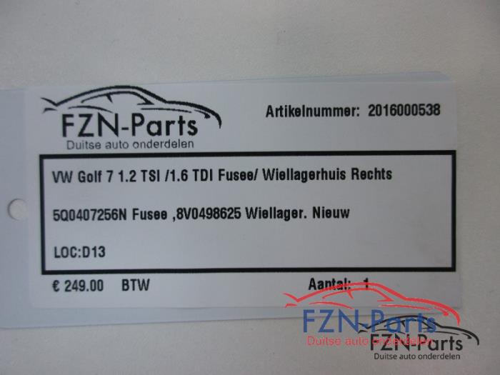 VW Golf 7 1.2 TSI / 1.6 TDI Fusee / Wiellagerhuis Rechts NIEUW