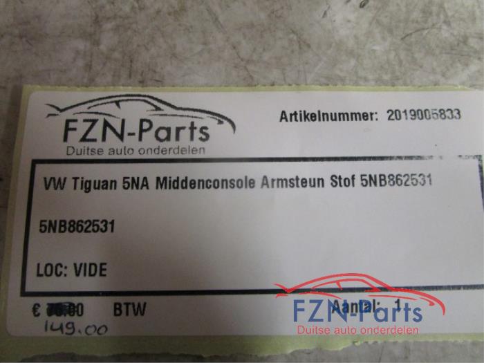 VW Tiguan 5NA Middenconsole Armsteun Stof