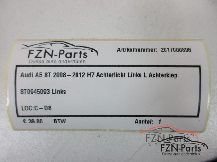 Audi A5 8T 2008-2012 H7 Achterlicht Links L Achterklep