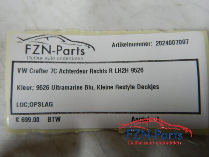Portier 4Deurs rechts-achter Volkswagen Crafter (22723807)