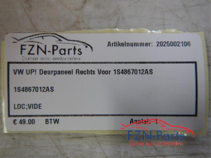VW UP! Deurpaneel Rechts-voor