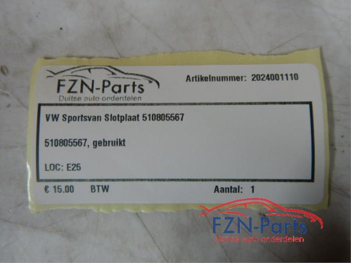 Slotplaat voor Volkswagen Golf Sportsvan (22745158)