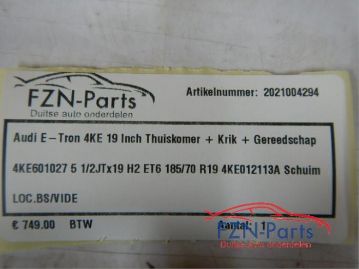 Audi E-Tron 4KE 19 Inch Thuiskomer + Krik + Gereedschap