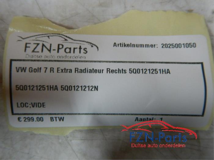VW Golf 7 R Extra radiateur Rechts