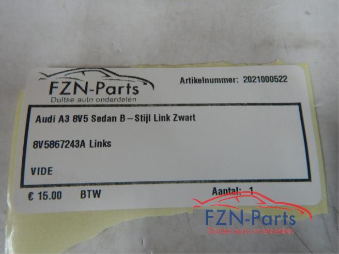 Audi A3 8V5 Sedan B-Stijl Links Zwart