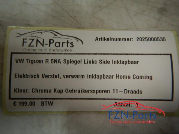 VW Tiguan 5NA R Spiegel Links L Side-assist inklapbaar Chrome
