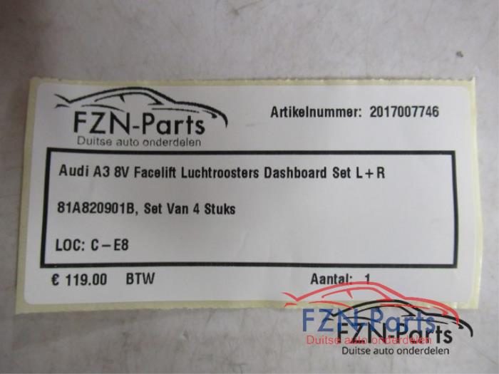 Audi A3 8V Facelift Luchtroosters Dashboard Set L+R