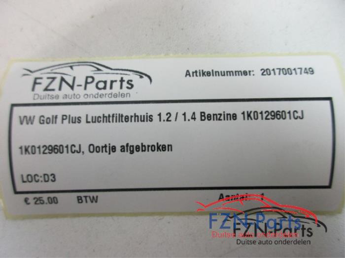 VW Golf 6 Plus Luchtfilterhuis 1.2/1.4 Benzine