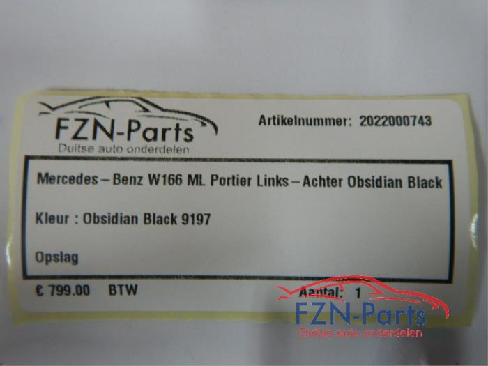 Portier 4Deurs links-achter Mercedes GLE (22723566)