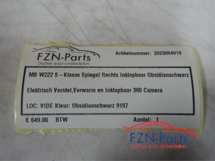 Mercedes-Benz W222 S-Klasse Spiegel Rechts inklapbaar