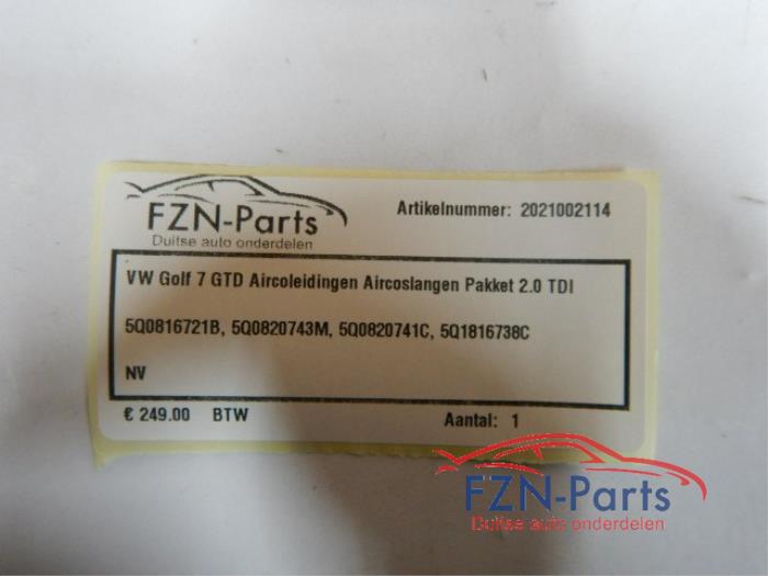 VW Golf 7 GTD Aicoleidingen Aircoslangen Pakket 2.0 TDI