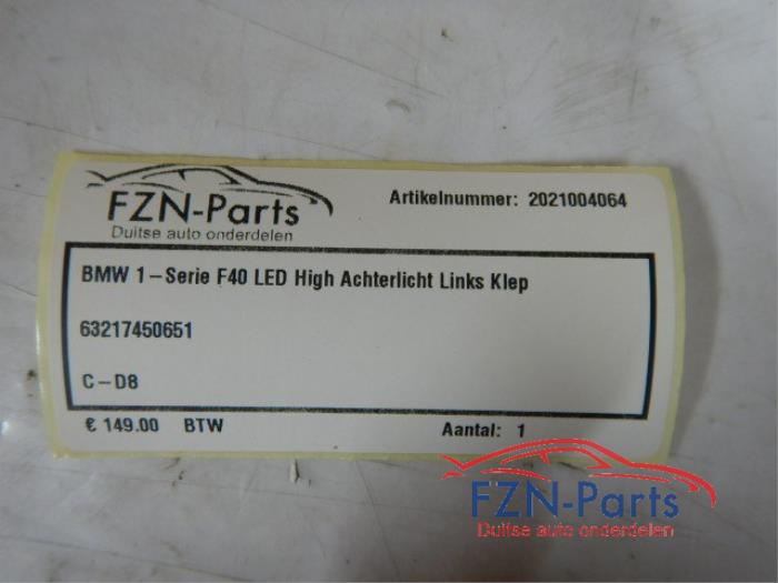 BMW 1-Serie F40 LED High Achterlicht Links Achterklep