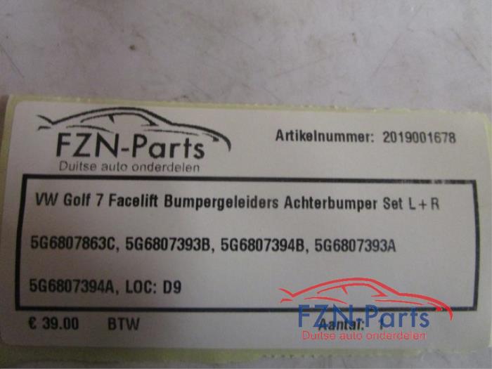 VW Golf 7 facelift Bumpergeleiders Achterbumper Set L+R
