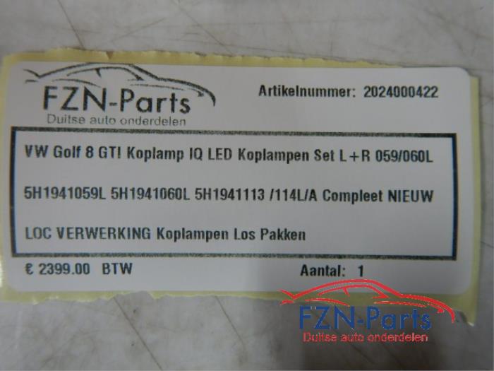 VW Golf 8 GTI Koplamp IQ LED Koplampen Set L + R 059/060L NIEUW