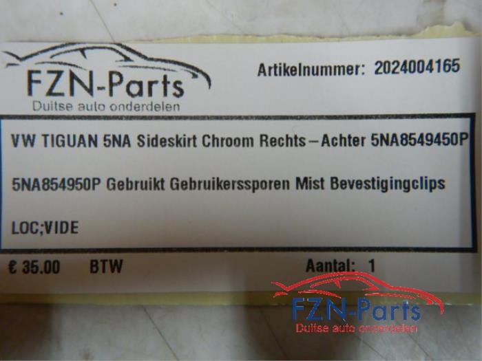 VW Tiguan 5NA Sideskirt Chrome Rechts-Achter