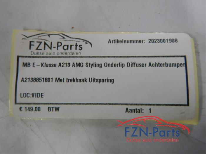 Mercedes-Benz E-Klasse W213 AMG Styling Onderlip Diffuser Achterbumper